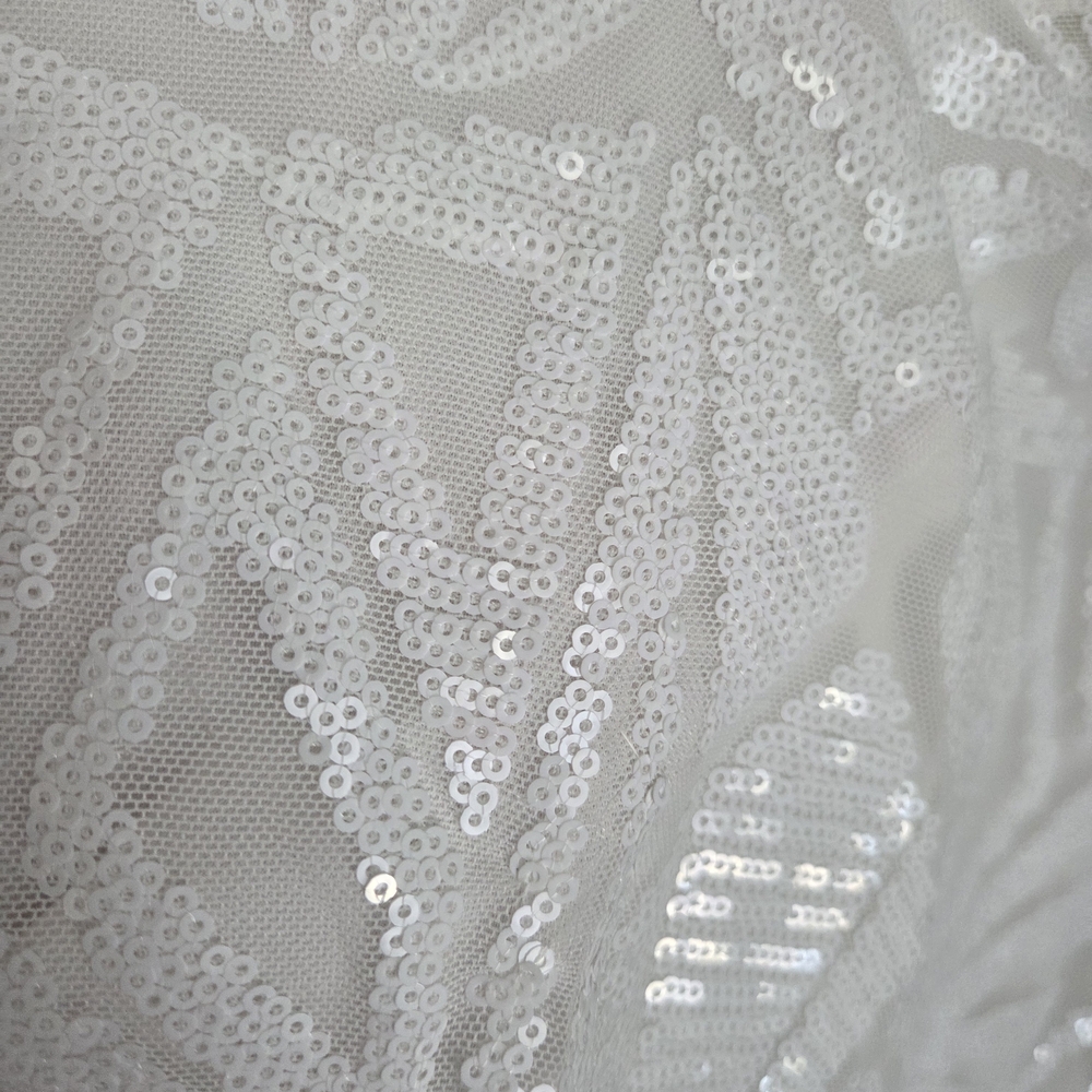 NEW Lulu's White Sequin Square Neck Mini Dress - Picture 6 of 8